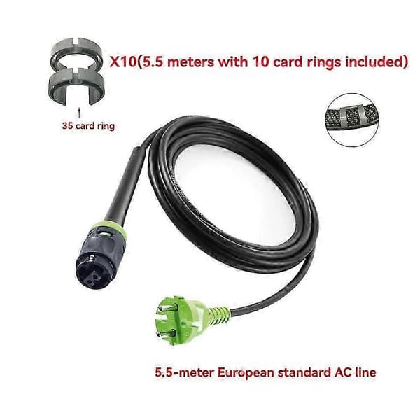 Förlängningskabel 5,5M för Festool CT15 E-Set / CTL MIDI / CTL 26E / CTL 36E Kraftig 230 V Strömkabel för Verktyg EU-kontakt