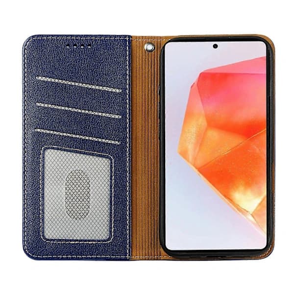 Plånboksfodral för Samsung Galaxy A17 5G - Magnetiskt läderfodral, skyddande telefonfodral, hållbart blått