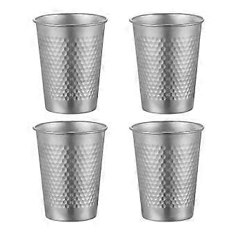 Set med 4 dricksglas i rostfritt stål, perfekta för hem- och utomhusaktiviteter