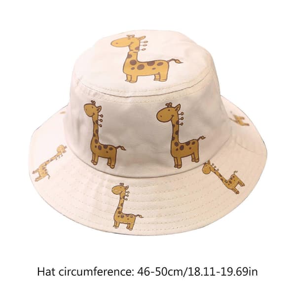 Giraffmönstrad barnhatt Baby Småbarn Barn Solhatt Sött tryck Sommar Utomhus Spädbarn Strandhatt för pojkar Flickor Present Vit