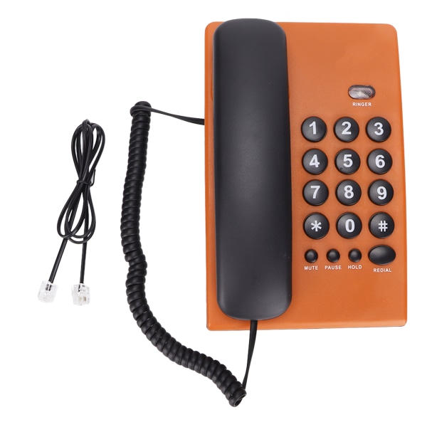 KXT504 Hemma, fast telefon, multi batterifri sladdtelefon med dubbla magnetiska lur för kontorshotell (orange)