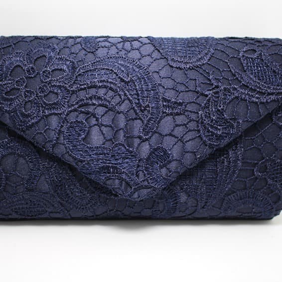 Elegant blomsterblondeclutch, egnet for kvinner, perfekt for kveldsfester og dans, blå.