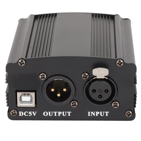 48V Phantom Power Supply 1-kanals power med XLR 3-stiftskabel och USB -kabel