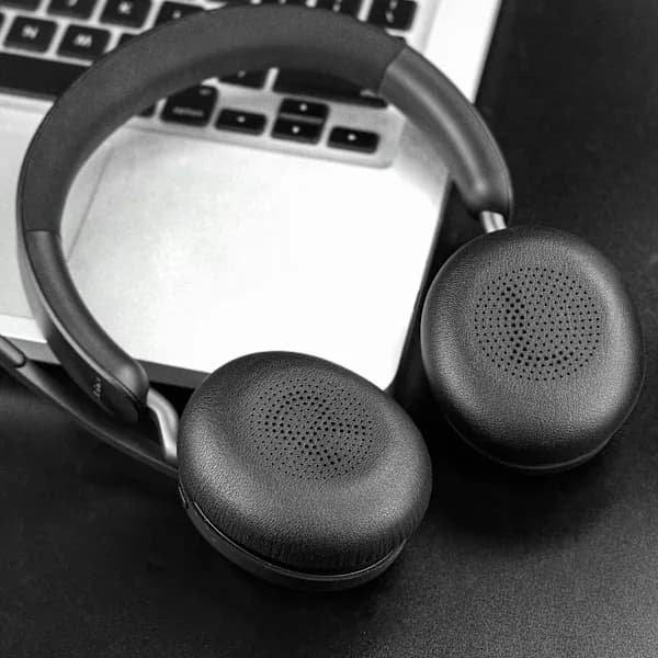 Ørepuder Erstatning til Jabra Evolve2 65 (65MS 65UC USB)/Evolve2 40 (40UC 40MS USB)/Elite 45h On-Ear Trådløst Headset (Sort)