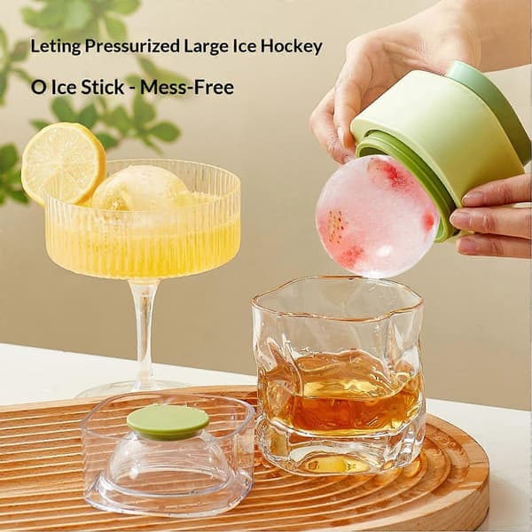 Cocktailisbitform – Stor Rund Silikon med Lokk