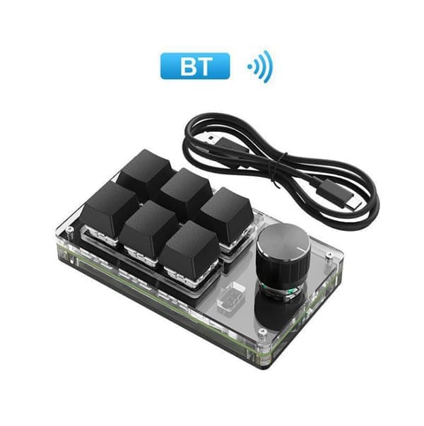 Mini makro mekanisk gamingtastatur, 6-tasters USB-computertastatur til én hånd