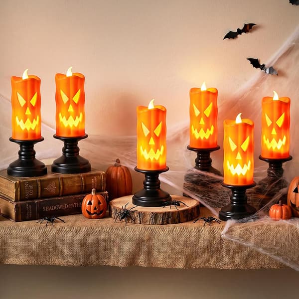 Halloween Spøgelse Græskar LED Stearinlys, Halloween LED Stearinlys Dekoration