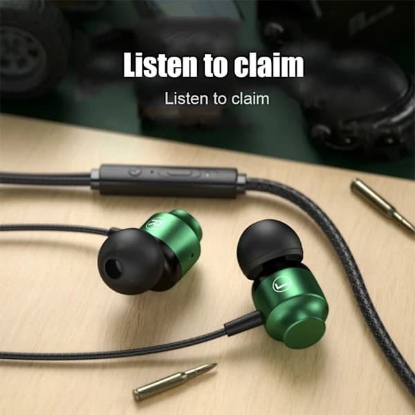 Gaming Grön Metall HiFi Bas Stereo 3,5 mm Typ CE Grön/3,5 mm