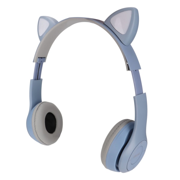 Stöd för Bluetooth headset Minneskort Vikbar Cute Cat Ear Trådlösa hörlurar med LED-ljus för barntelefon bärbar dator