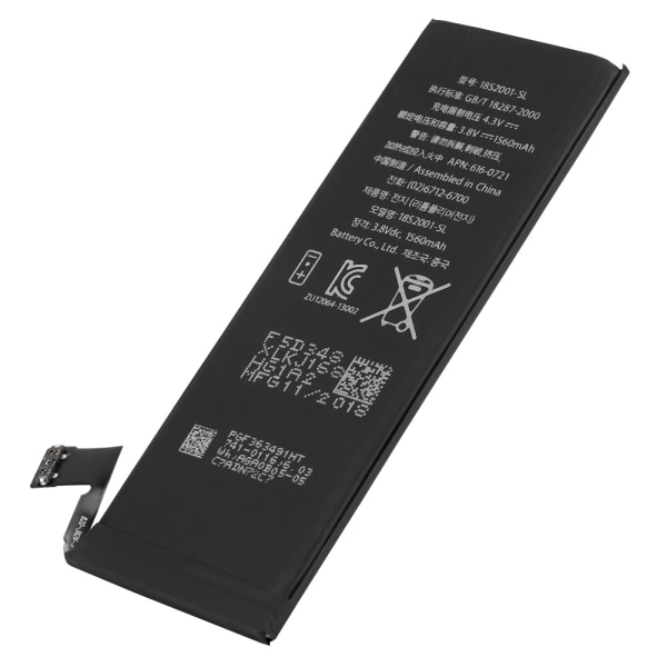 1560mAh ersättningsmobiltelefon litiumbatteri för iPhone 5/5S (iPhone5S)