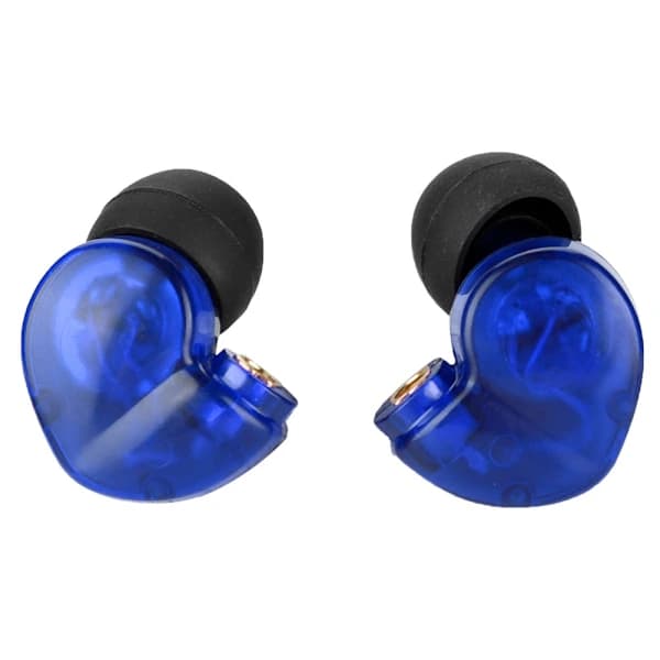 Par DIY Pluggable In-Ear hörlurar 10 mm Driver MMCX Pin utan kabel (blå)