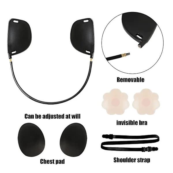 Push Up Frontless Bra Kit Syvä U-rintaliivisarja Piilotetut rintaliivit Iho MUSTA U
