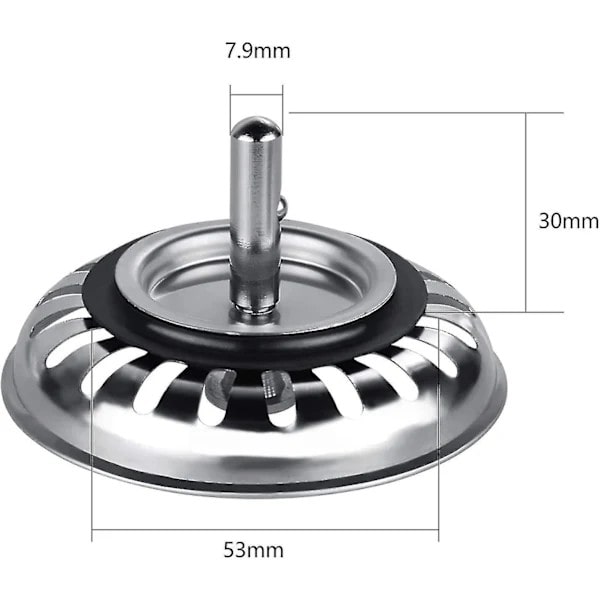 Vask Sil Plugg 80 mm, 1 stk Kurv Sil Vask Avfallsplugg Erstatning