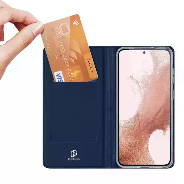 Flip-deksel med stativ og kortholder for Samsung Galaxy S23 - Blå