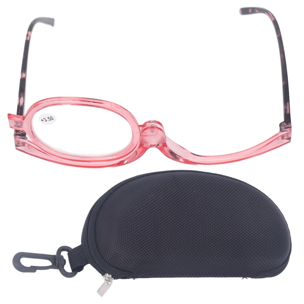 Förstoringsglasögon Sminkglasögon fäll ner Reptålig lins Vikbara kosmetiska läsglasögon för kvinnor +3,50