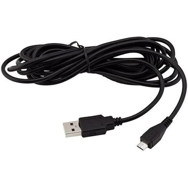 USB-ladekabel - PS4 - 3 meter - Svart tilkobling - Samtidig lading og spilling