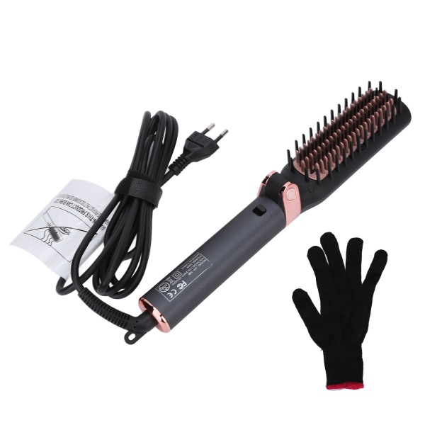 Hot Comb Elektrisk vikbar design Ergonomiskt handtag lockar rakt hår Dubbel användning presskammar för Barbershop 110 till 240V EU-kontakt