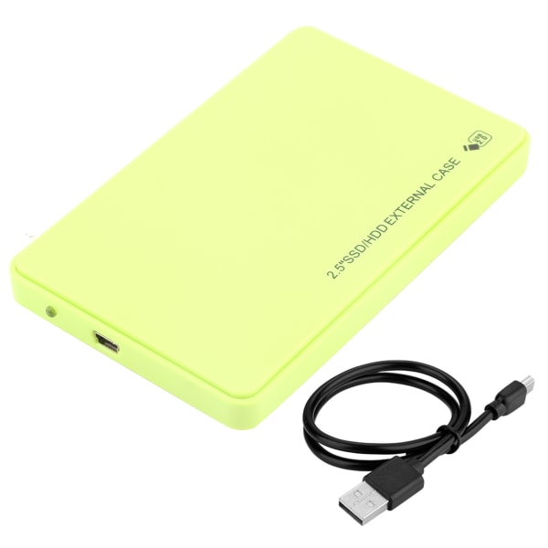 2,5 tum SATA SSD Externt hölje USB 2.0 case (grön)