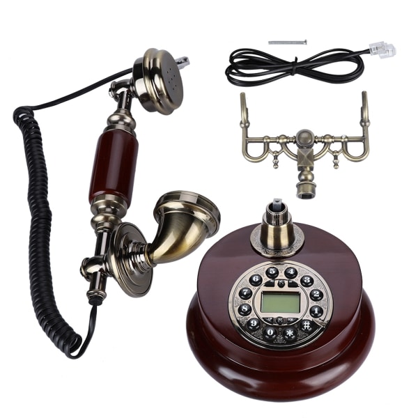 Retro Vintage trådad sladdtelefon Fast telefon FSK/DTMF telefonlinjedriven hotellkontorshem