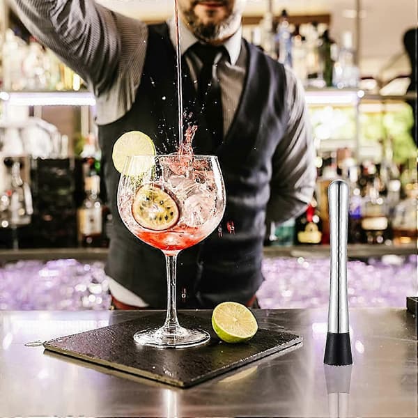 Premium cocktailmuddler i rustfritt stål med nylonhode - Essensielt barkverktøy for Mojitos