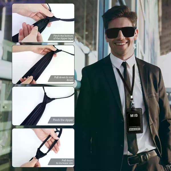 Agent Secret Service kostumesæt spion-tilbehør til mænd, kvinder og børn til cosplay