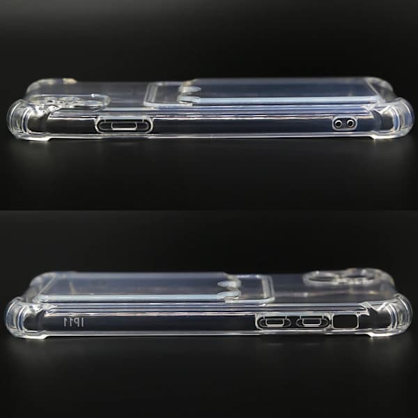 iPhone 11 -kuori korttipidikkeellä, läpinäkyvä TPU