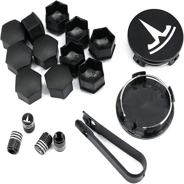 For Tesla hjulkapselsett senterhette sett hjulmutter ventilhetter beskyttelse sentermodifikasjon beskyttelse for Model Y Model 3 Model S Model X