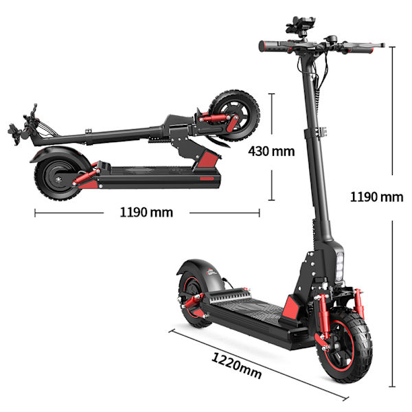 Hopfällbar elektrisk skoter BOGIST C1 PRO,885W motor,48V15Ah batteri, topphastighet 30km/h,räckvidd 40 km,Fällbara stavar,Maximal hastighet 950rmp Röd
