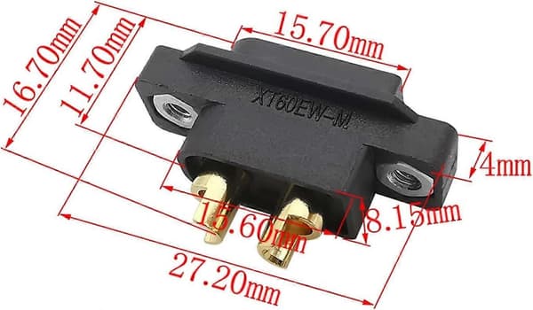 XT60EWM XT60WF Gullbelagte RC Batterikontakter Hann og Hunn Plugger for FPV Drone Quadcopter 3 Par