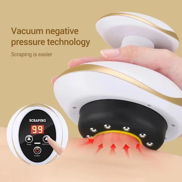 Kropsmassager til cellulite og lindring af rygsmerter med varmeterapi (bruges via USB-strømforsyning)
