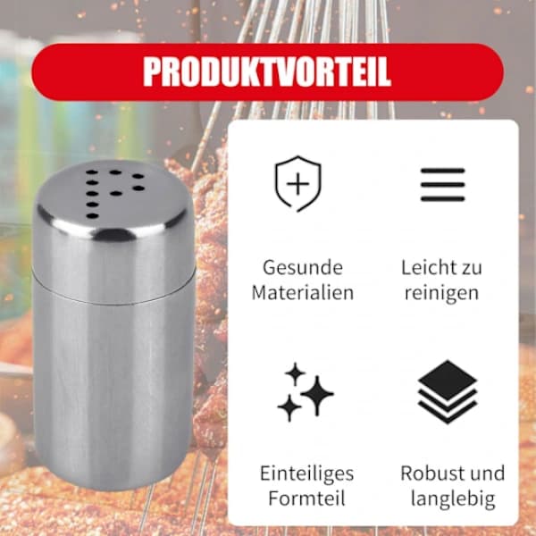 Mini saltkar set om 4,5 ml i rostfritt stål, bärbar kryddburk