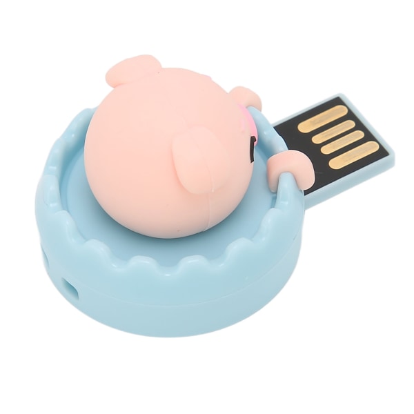 U Disk Söt gris USB gränssnitt Hot Swap Anti-elektromagnetisk störning Flash Drive för Hemmaskolan Office (Little Pink Pig Ring Spänne 128GB)