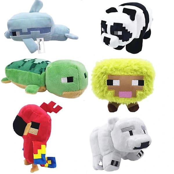 Minecraft Plyschleksak Docka Bi Delfin Papegoja Docka Spel Perifer-21