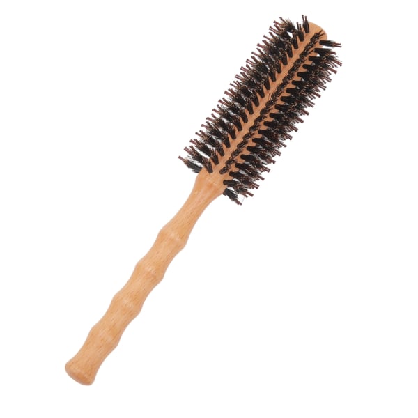 Rund hårborste Trä liten roller lockigt hår Fönningskam för skäggsalongsstyling
