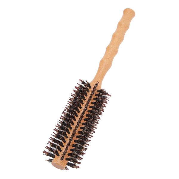 Rund hårborste Trä liten roller lockigt hår Fönningskam för skäggsalongsstyling