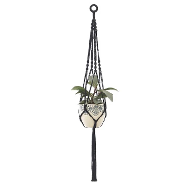 Macrame växtupphängning hängande planteringskorg, stil 4