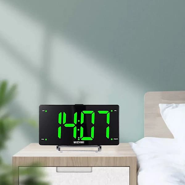 Modern Digital Elektronisk Väckarklocka USB-driven Spegeldisplay FM-radio
