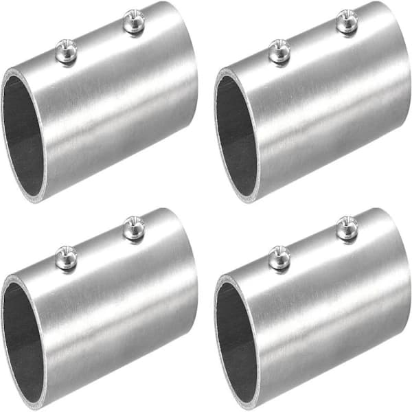 Lige rørforbinder, tovejs, rustfrit stål gelænder, længde 40 mm, til 1\" (25 mm) udvendig diameter rør til balustrader