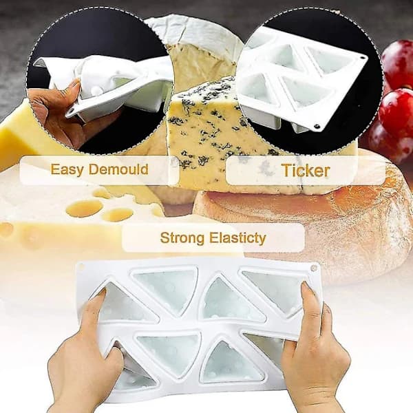 3D Tecknad Ostform - Silikonkakform, 8-håls Non-Stick