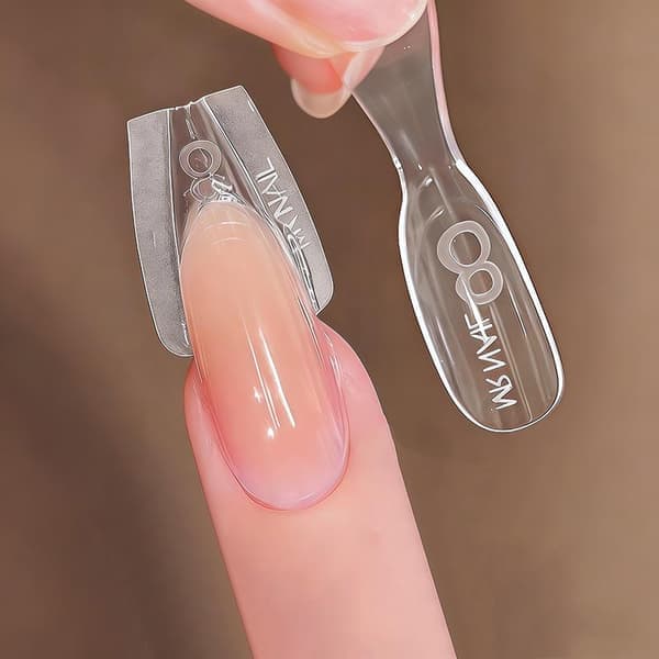 Sandwich nagelformar 60 st oval förlängning dubbelform utan papper för rosa