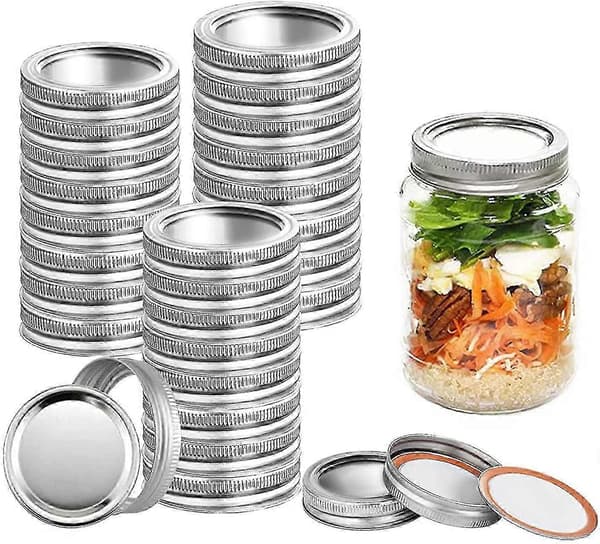 24-pack konserveringslock, vanliga murarburkslock och ringar, delade läckagesäkra förvaringslock
