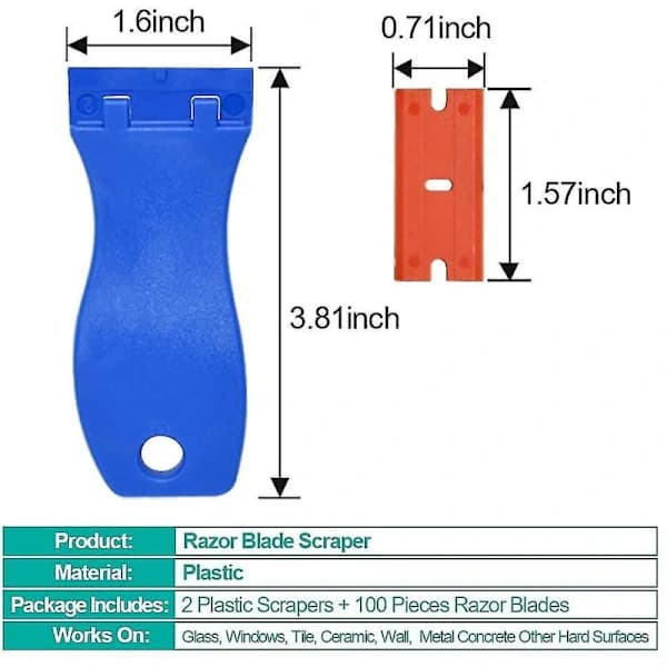 Plastik barberbladsskraber, 2-pak skraber