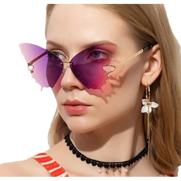 Sommerfugl Solbriller Kvinder Mode Store Ramme Gradient Nuancer Trendy Gade Foto Solbriller Gradient Grå