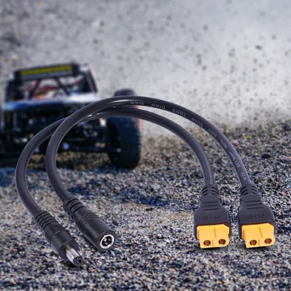 Hållbar XT60 till DC5.5x2.5mm strömkabel för solcellsladdare strömkabel null - 5.5x2.5mm hona