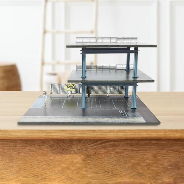 1/64 Parkeringsplass Diorama, Modellbil Utstillingsmonter Enkel Montering Scenario