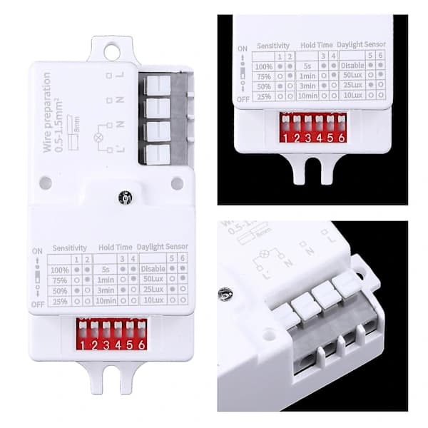 Mikrobølgeradar bevegelsessensor for LED-belysning, 220V-240V/50Hz, beste gave