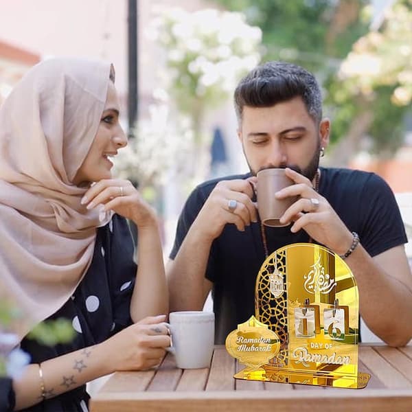 Akryl Ramadan-kalender, Ramadan-dekorasjon, Ramadan-kalender 2024 for Ramadan Eid Mubarak-dekorasjoner (hvit)