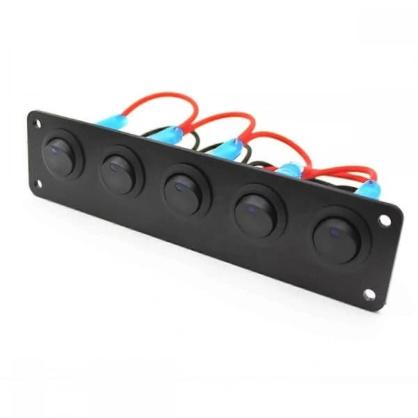5-veis rundt dashbord vippebryterpanel blått