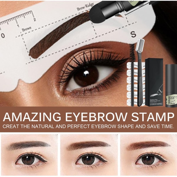 One Step Eyebrow Stamp Shaping Kit Eyebrow Puder Stamp Makeup Långvarig byggbar ögonbrynssmink