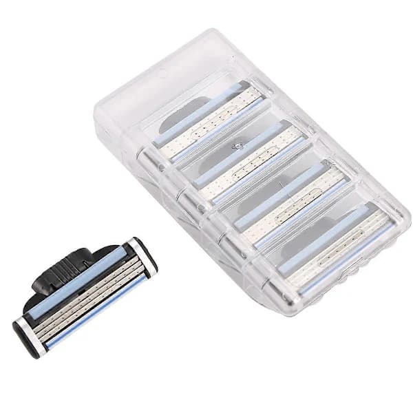 24-pak barberblade, manuelle Mach 3-refiller kompatible med Gillette Mach 3 herrebarberblade